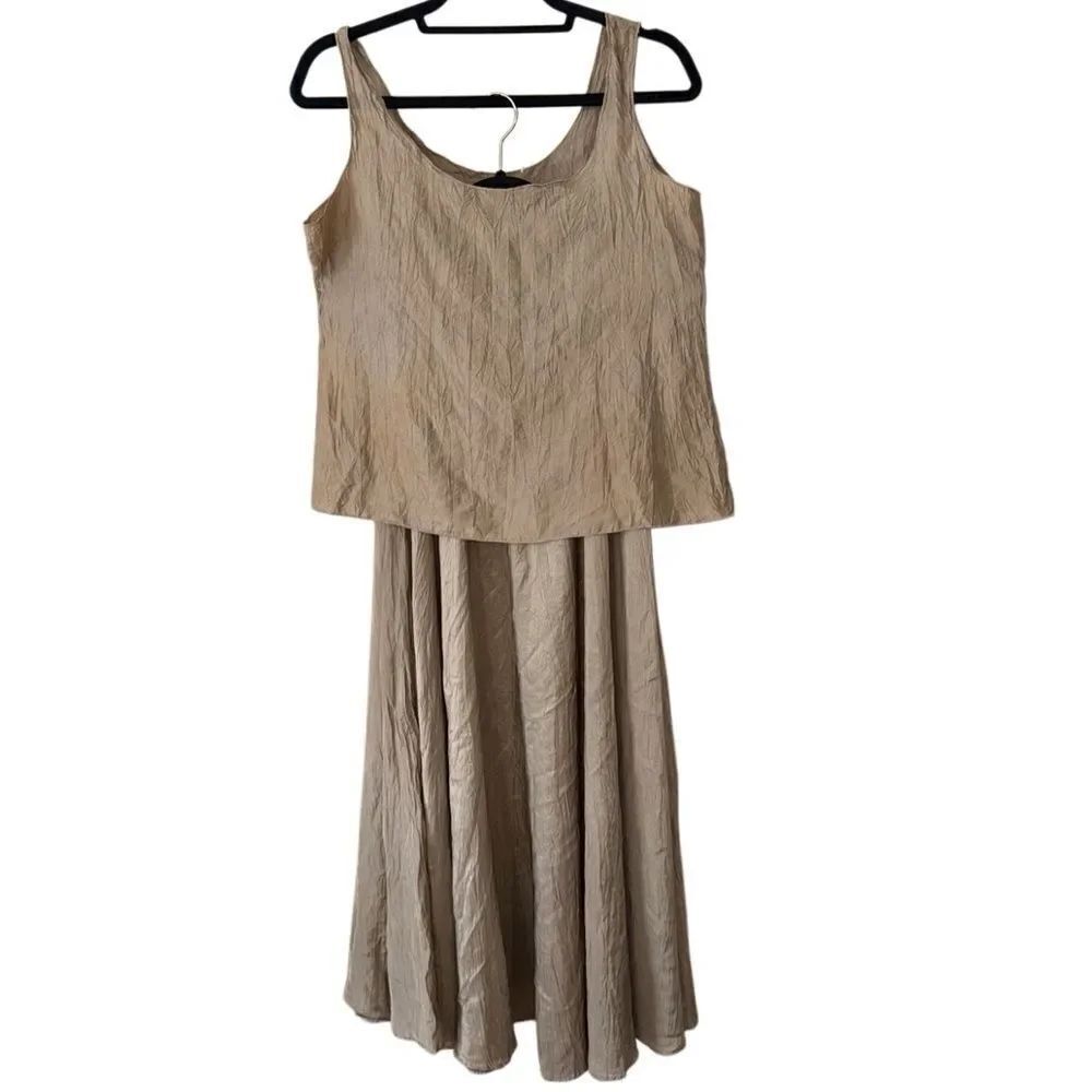 Gerard Darel Women's 100% Silk Two Piece Skirt & Sleeveless Top Set Size 40 M/L